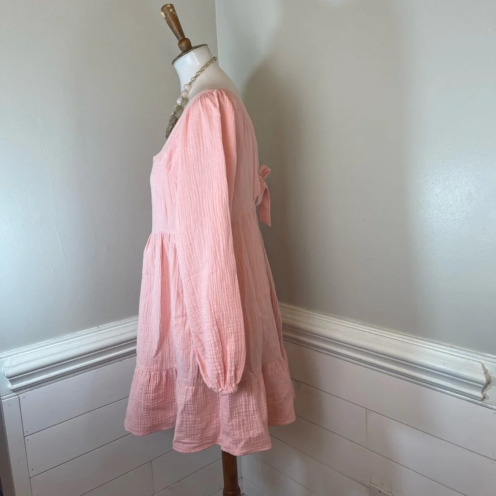 Allison & Kelly Blush Pink Gauzy Dress M (jrs.) FREE SHIP - Picture 2 of 5